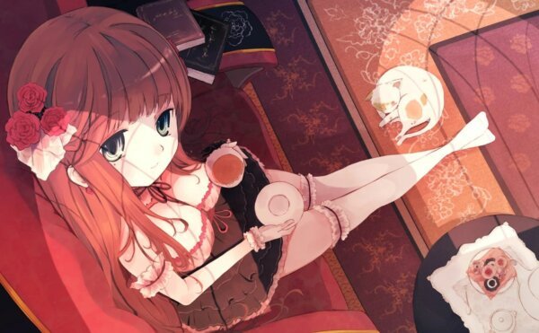 Аниме ламповой тян с котиком