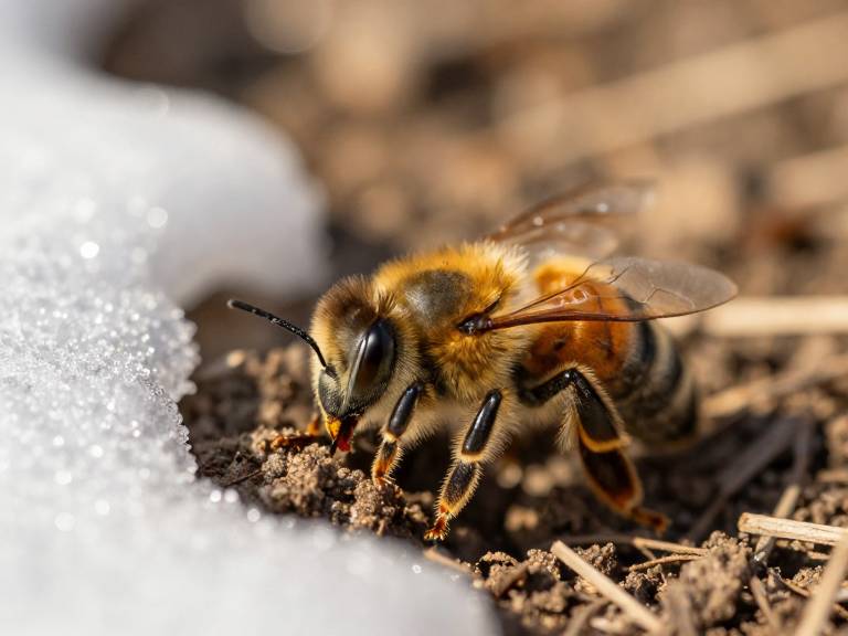 Дикая пчела просыпается после зимней спячки