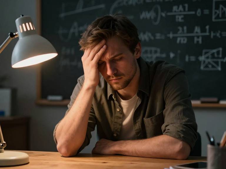 Мужчина сосредоточенно думает над сложной задачей