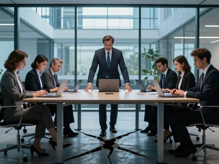 Сотрудники в офисе во время кризиса системы