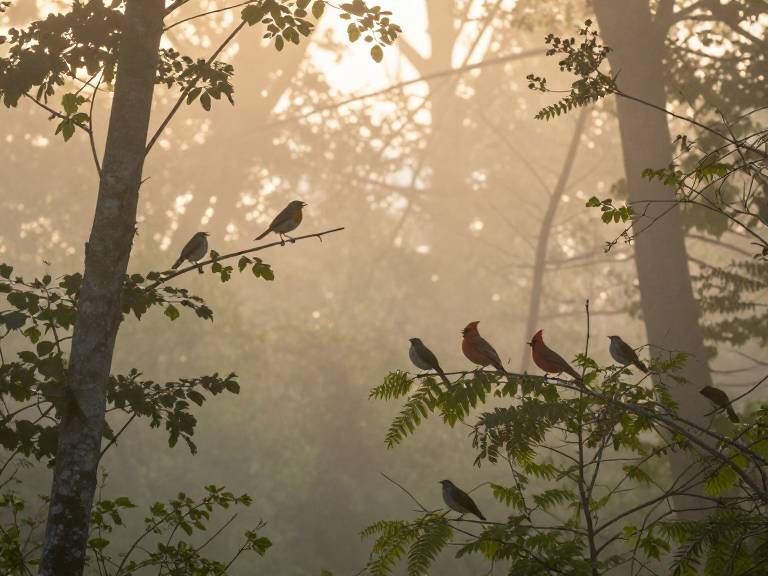 Утреннее пение птиц в разных местах